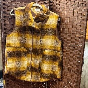 Bluivy Plaid Vest in Brown and Yellow
